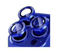 (iPhone 12 blu scuro) 100 pezzi di pellicola protettiva in vetro con anello in metallo per fotocamera CD per iPhone