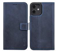 IPHONE 12 Mini 5.4 " Custodia a Libro Vera Pelle Wallet Protettiva Bumper