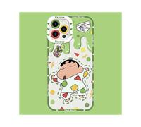 (iPhone 13 Mini) Custodia per iPhone in silicone trasparente e morbido con motivo Crayon ShinChan