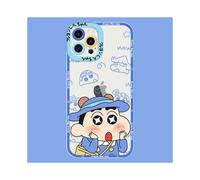(iPhone 13 Pro Max) Custodia in silicone trasparente e morbido per iPhone con motivo Crayon ShinChan