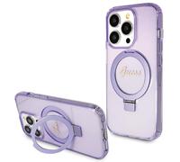 iPhone 15 Pro Guess Ring Stand Glitter MagSafe Case Viola