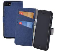 IPHONE 7 8 Custodia a Libro IN Vera Pelle Case Raccoglitore Copertura Velour Blu