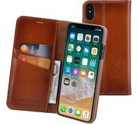 IPHONE 7 8 SE2 SE3 Custodia Esclusiva IN Vera Pelle Cover a Libro Cognac