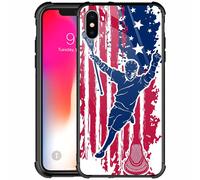 iPhone XS Max Case Lacrosse American Flag Graphic for Girls Boys Picture Pattern Design Shock Affrottatura anti-scratch PC Hard PC