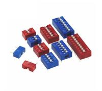IPKAAAAD 10PCS Red Toggle Switch Spacing 2.54MM DIP Dial The Code Switch 1 2 3 4 5 6 7 8 9 10 12 PIN Quick Switch (Color : Red, Size : 12) (Color : Red, Size : 4)