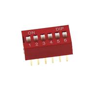 IPKAAAAD 10PCS Red Toggle Switch Spacing 2.54MM DIP Dial The Code Switch 1 2 3 4 5 6 7 8 9 10 12 PIN Quick Switch (Color : Red, Size : 12) (Color : Red, Size : 10)