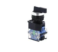 IPKAAAAD Emergency Stop Switch 1 22mm LA38-11X2 20X3 2/3 Position Rotary Switch 4 Screws 10A400V self-Locking/self-resetting Power Rotary Switch(2P-Reset-Black-C)