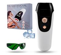 IPL Dispositivi Depilazione, 999999 Flash, Dispositivo di depilazione indolore permanente per uomini e donne Depilazione per uso domestico su corpo e viso (nero+bianco)