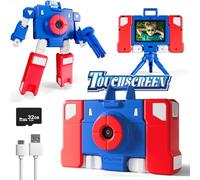 iPlay, iLearn Fotocamera per selfie con touchscreen per bambini, videocamera digitale HD 1080P per bambini dai 3 ai 6 anni, fotocamera robot da viaggio portatile da esterno W/scheda SD da 32 GB
