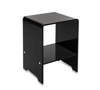 iPLEX Accanto Tavolino Comodino in Plexiglass Nero 32x45cm Made in Italy