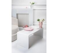 iPLEX Design - Milvio Tavolino Bianco in plexiglass 81x40x36h cm