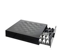 iPLEX - Magnus Scacchiera Dama in plexiglass PMMA Nero con cassetto Porta pedine 40x41x5cm - Arredamento casa Salotto