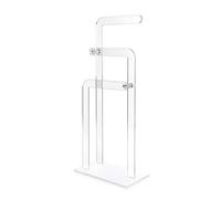 iPLEX - Shubi Servomuto Portasciugamani in plexiglass PMMA Trasparente, Base Color Bianco Pieno, Dim. 101x41x24,5 cm Made in It