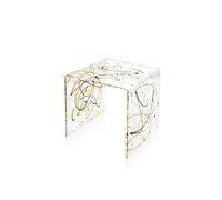 iPLEX - Tavolino Design Anni '80 in plexiglass Tagliato a Laser, Schizzo Artistico colorato, Dim. 40x40x40 cm Made in Italy - a