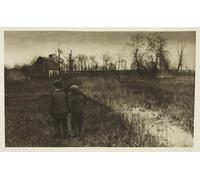 IPLUPJDY Artistico Poster Mural Dipinto Vintage Quadri a in the Path Early Spring in Norfolk di Peter Henry per la Decorazione Della Parete 60x90cm