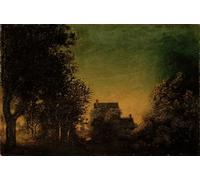 IPLUPJDY Artistico Poster Mural Dipinto Vintage Quadri Ai margini della foresta di Ralph Albert Blakelock per la Decorazione Della Parete 60x90cm