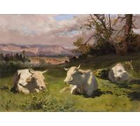 IPLUPJDY Artistico Poster Mural Dipinto Vintage Quadri Bionda d'Aquitania che riposa di Rosa Bonheur per la Decorazione Della Parete 60x90cm