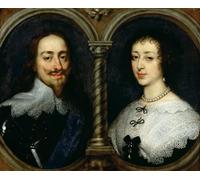IPLUPJDY Artistico Poster Mural Dipinto Vintage Quadri Carlo I e la regina Henrietta Maria diVan Dyck per la Decorazione Della Parete 60x90cm