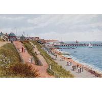IPLUPJDY Artistico Poster Mural Dipinto Vintage Quadri Cliff and Promenade Clacton sul mare di Alfred Robert Quinton per la Decorazione Della Parete 60x90cm