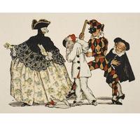 IPLUPJDY Artistico Poster Mural Dipinto Vintage Quadri Commedia italiana di Konstantin Andreevic Somov per la Decorazione Della Parete 60x90cm