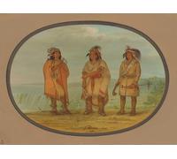 IPLUPJDY Artistico Poster Mural Dipinto Vintage Quadri Giacca rossa del capo Seneca con due guerrieri di George Catlin per la Decorazione Della Parete 60x90cm