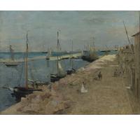IPLUPJDY Artistico Poster Mural Dipinto Vintage Quadri Il porto di Cherbourg di Berthe Morisot per la Decorazione Della Parete 60x90cm