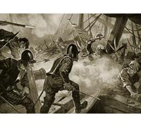 IPLUPJDY Artistico Poster Mural Dipinto Vintage Quadri la battaglia di Lepanto di John Harris Valda per la Decorazione Della Parete 60x90cm
