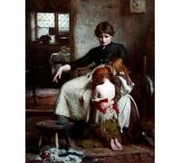 IPLUPJDY Artistico Poster Mural Dipinto Vintage Quadri la preghiera dei bambini di Arthur Hacker per la Decorazione Della Parete 60x90cm