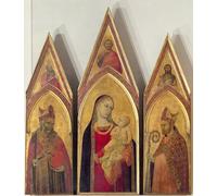 IPLUPJDY Artistico Poster Mural Dipinto Vintage Quadri Lady col Bambino con Nicola e Procolo di Ambrogio Lorenzetti per la Decorazione Della Parete 60x90cm