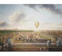IPLUPJDY Artistico Poster Mural Dipinto Vintage Quadri L'esperienza di Jean Pierre Blanchard e Chevalier Lepinard con la mongolfiera di Jean Antoine Watteau per la Decorazione Della Parete 60x90cm