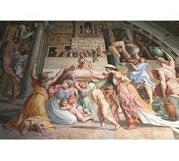 IPLUPJDY Artistico Poster Mural Dipinto Vintage Quadri l'Incendio di Borgo di Raffaello Sanzio Raffaello per la Decorazione Della Parete 60x90cm