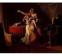 IPLUPJDY Artistico Poster Mural Dipinto Vintage Quadri Littori che portano a Bruto i corpi dei suoi figli di Jacques Louis David per la Decorazione Della Parete 60x90cm