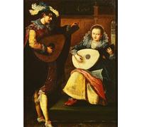 IPLUPJDY Artistico Poster Mural Dipinto Vintage Quadri l'udito dei cinque sensi di Pourbus il Giovane per la Decorazione Della Parete 60x90cm