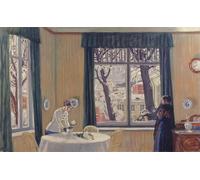 IPLUPJDY Artistico Poster Mural Dipinto Vintage Quadri nella stanza d'inverno di Boris Mikhailovich Kustodiev per la Decorazione Della Parete 60x90cm