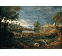 IPLUPJDY Artistico Poster Mural Dipinto Vintage Quadri Paesaggio durante un temporale con Piramo e Tisbe di Nicolas per la Decorazione Della Parete 60x90cm