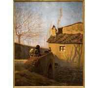 IPLUPJDY Artistico Poster Mural Dipinto Vintage Quadri Piagentina the Bridge on the Affrico Creek by Telemaco Signorini per la Decorazione Della Parete 60x90cm