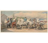 IPLUPJDY Artistico Poster Mural Dipinto Vintage Quadri Ritorno dalla fiera deidi Rosa Bonheur per la Decorazione Della Parete 60x90cm