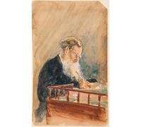IPLUPJDY Artistico Poster Mural Dipinto Vintage Quadri Ritratto dello scrittore Leon Tolstoi Opera di Ilya Efimovich Repin per la Decorazione Della Parete 60x90cm