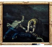 IPLUPJDY Astratta Della Poster Stampe su Tela Murale Dipinto Assassinio di due personaggi che tengono con la forza una donna a terra di Paul Cézanne per Decorazioni per la Casa 60x90cm