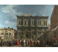 IPLUPJDY Astratta Della Poster Stampe su Tela Murale Dipinto Canaletto La Festa di San Rocco di Canaletto per Decorazioni per la Casa 60x90cm
