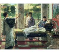 IPLUPJDY Astratta Della Poster Stampe su Tela Murale Dipinto Catullo legge le sue poesie a casa di Lesbia di Lawrence Alma Tadema per Decorazioni per la Casa 60x90cm