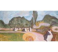 IPLUPJDY Astratta Della Poster Stampe su Tela Murale Dipinto Gli Amanti Al Parco Di Edvard Munch per Decorazioni per la Casa 60x90cm