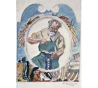 IPLUPJDY Astratta Della Poster Stampe su Tela Murale Dipinto il calzolaio di Boris Mikhailovich Kustodiev per Decorazioni per la Casa 60x90cm