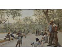 IPLUPJDY Astratta Della Poster Stampe su Tela Murale Dipinto Il gioco delle bocce di Ruggero Focardi per Decorazioni per la Casa 60x90cm
