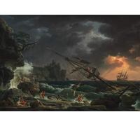 IPLUPJDY Astratta Della Poster Stampe su Tela Murale Dipinto Il Naufragio Di Claude Vernet per Decorazioni per la Casa 60x90cm