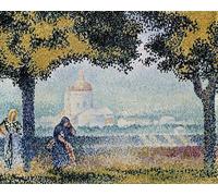 IPLUPJDY Astratta Della Poster Stampe su Tela Murale Dipinto la Chiesa di Santa Maria Degli Angeli Vicino ad Assisi di Henri Edmond Cross per Decorazioni per la Casa 60x90cm