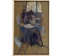IPLUPJDY Astratta Della Poster Stampe su Tela Murale Dipinto La donna alla finestra di Henri De Toulouse Lautrec per Decorazioni per la Casa 60x90cm