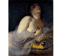 IPLUPJDY Astratta Della Poster Stampe su Tela Murale Dipinto la Morte di Cleopatra Prima Versione di Arnold Böcklin per Decorazioni per la Casa 60x90cm