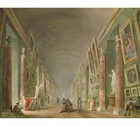 IPLUPJDY Astratta Della Poster Stampe su Tela Murale Dipinto laGalleria del Louvre Tra di Hubert Robert per Decorazioni per la Casa 60x90cm