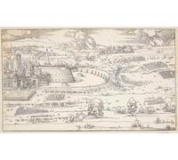IPLUPJDY Astratta Della Poster Stampe su Tela Murale Dipinto L'assedio di una fortezza di Albrecht Dürer per Decorazioni per la Casa 60x90cm